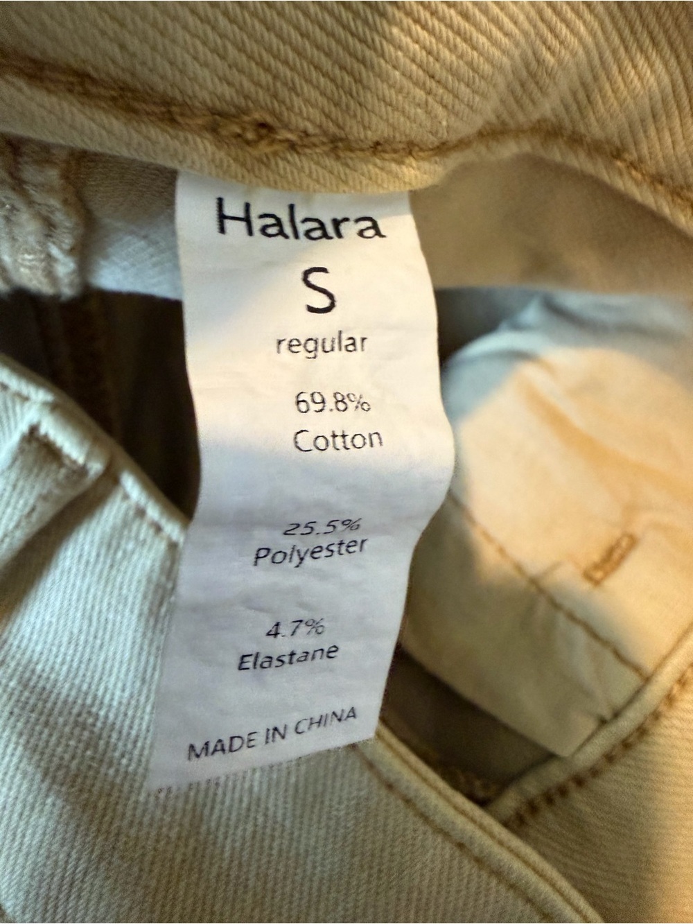 HALARA Women’s High-Rise Jean Shorts in Beige - Picture 2 of 4